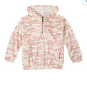 2/$30 Girls Lucky Brand velour fleece hoodie sweatshirt Christa White SZ S